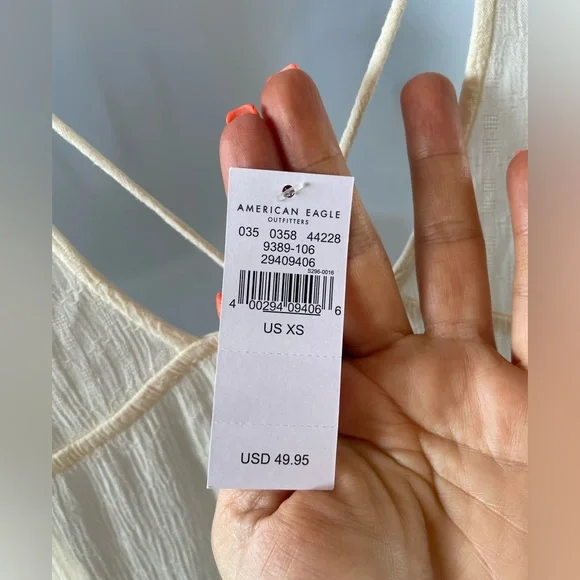 New American Eagle Outfitters Lightweight Lace Panels Straps Cross back Tunic XS - Picture 9 of 13